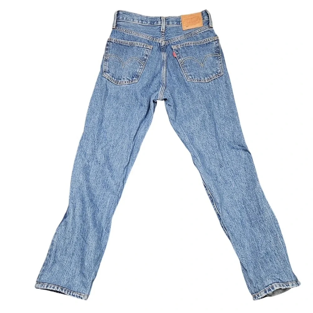 Levis‎ 501 Jeans Premium 24x30 Blue Knee Patchwork Workwear Grunge Streetwear